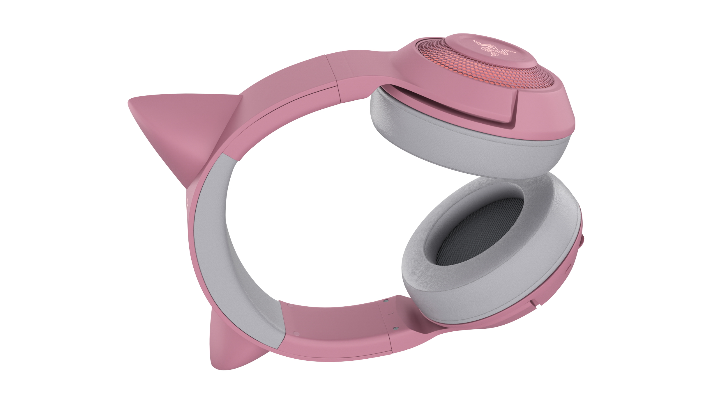 Headphones Razer Kraken BT Kitty Edition Quartz Turned On 3D