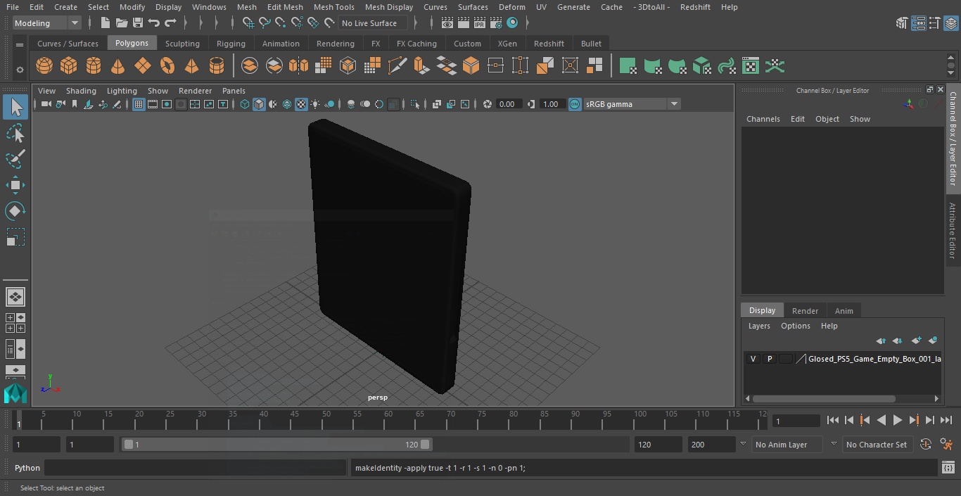 3D model Glosed PS5 Game Empty Box