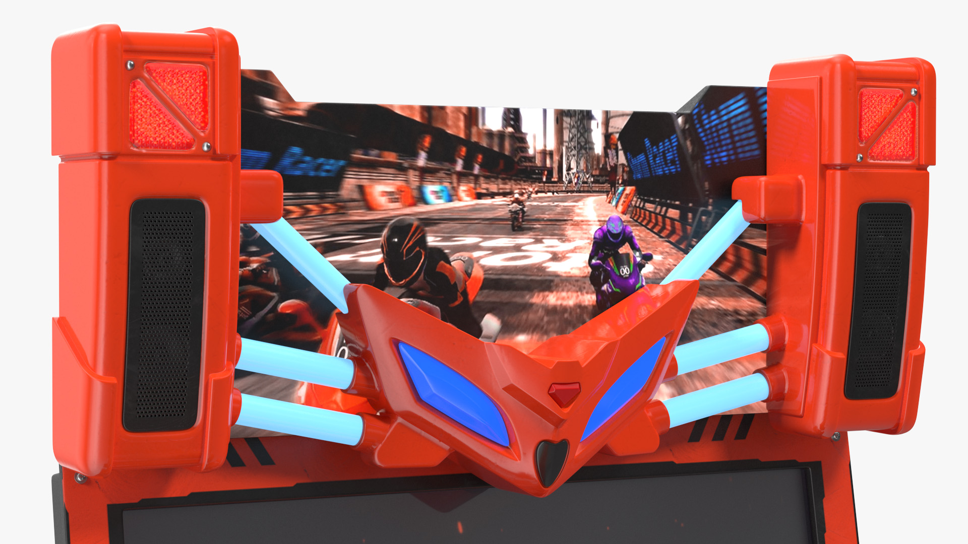 3D model Motorcycle Racing Arcade Machine ON