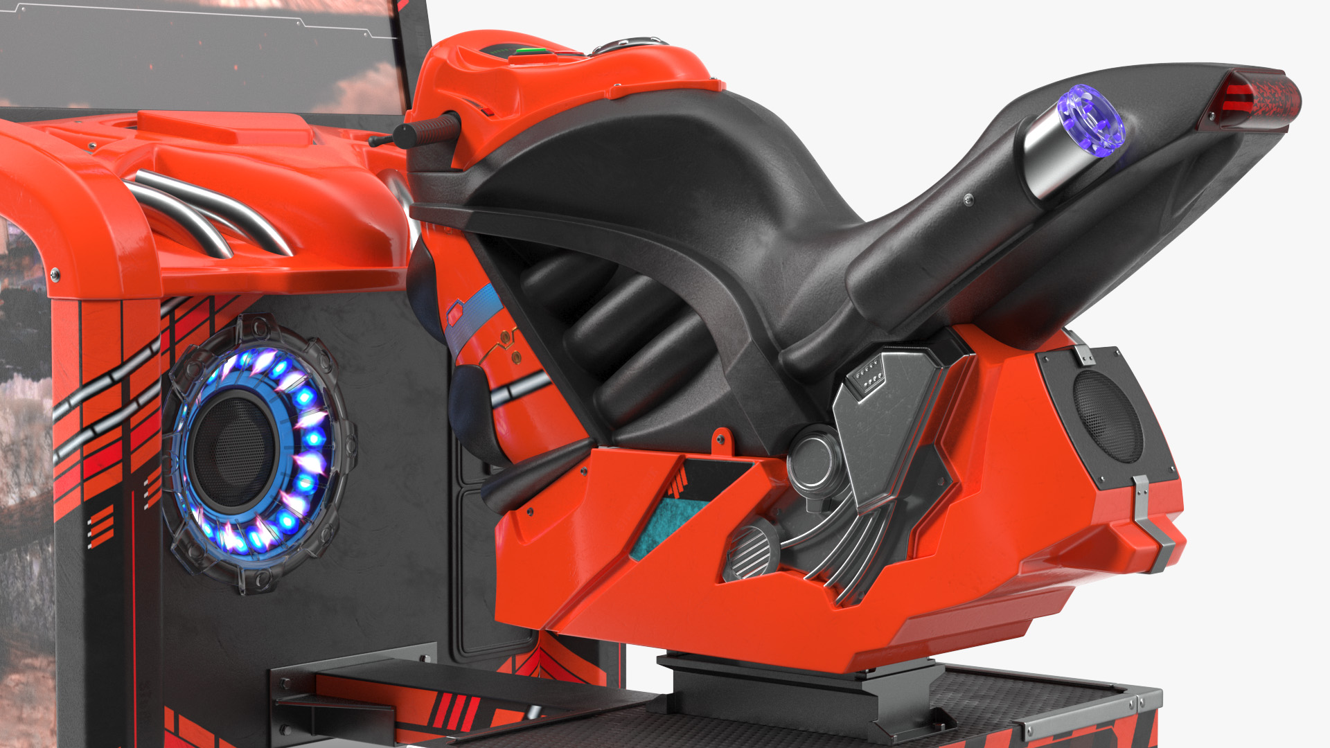 3D model Motorcycle Racing Arcade Machine ON