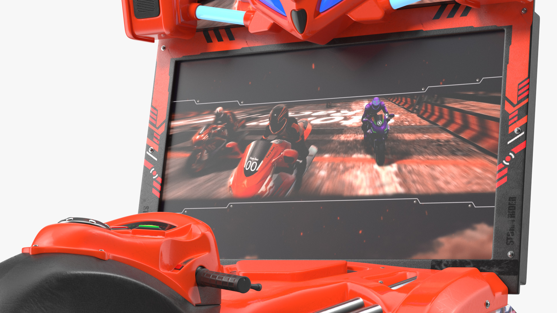 3D model Motorcycle Racing Arcade Machine ON