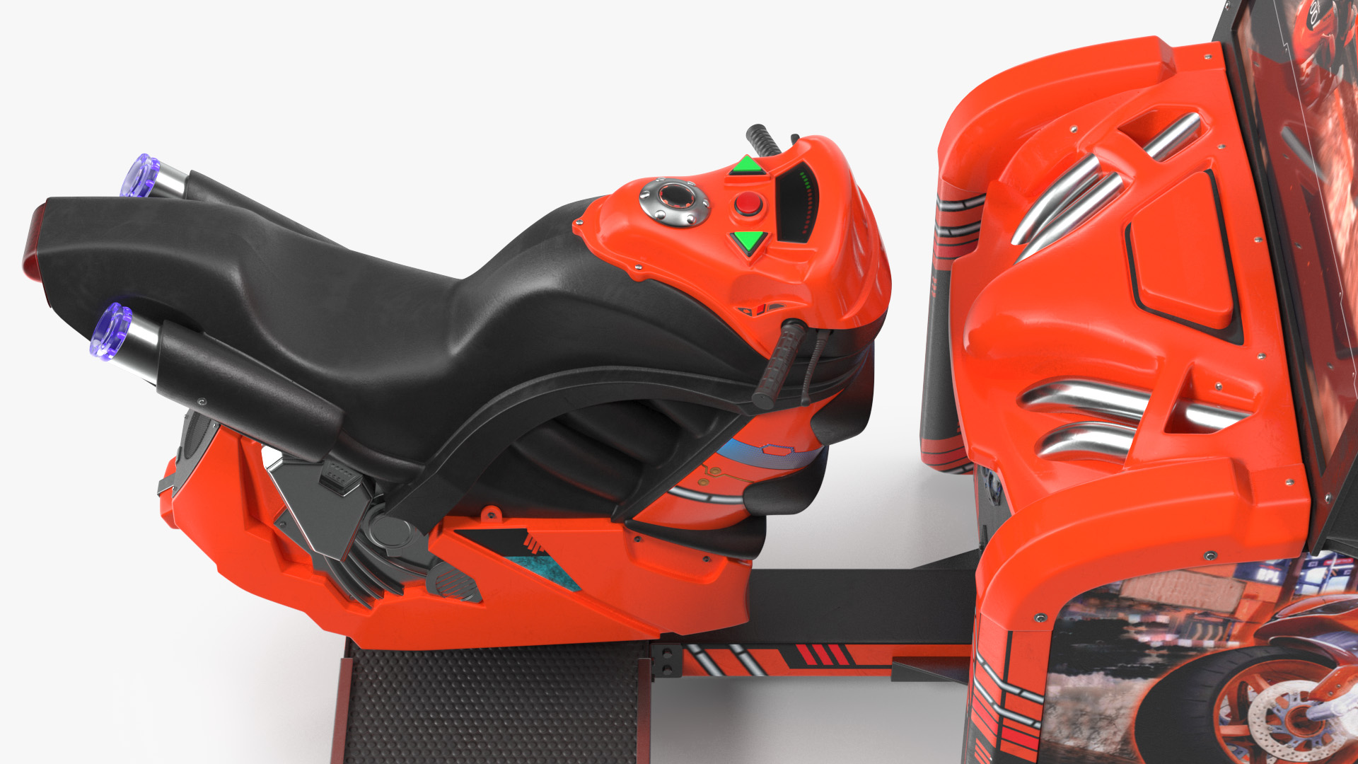 3D model Motorcycle Racing Arcade Machine ON