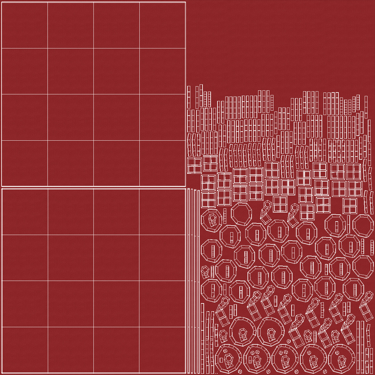 3D model Connectable Floor Mat Red