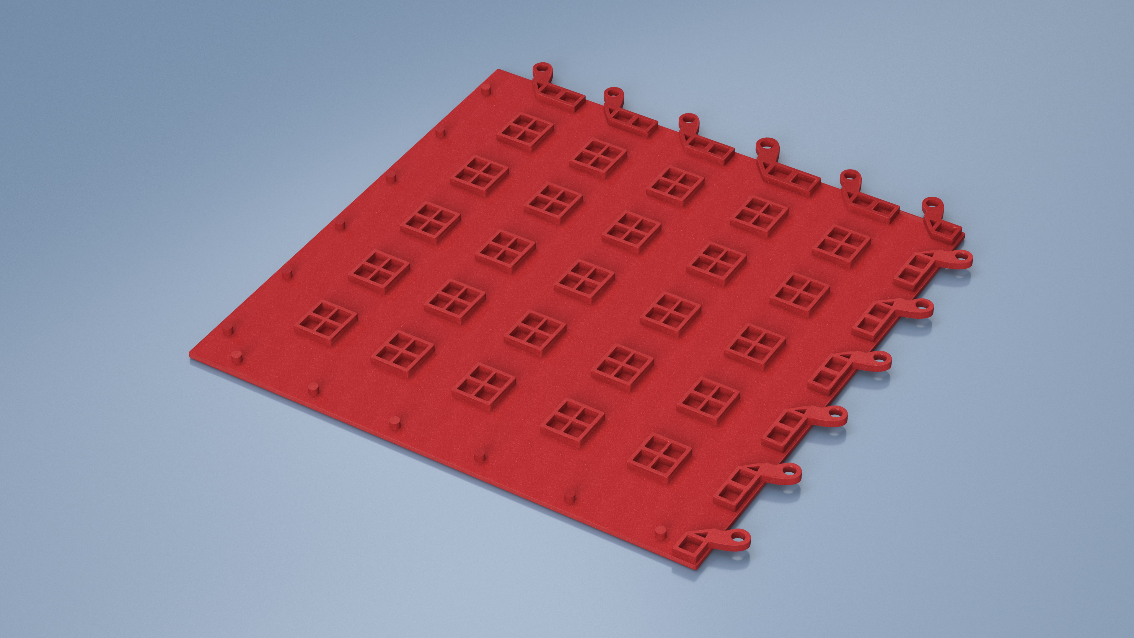 3D model Connectable Floor Mat Red