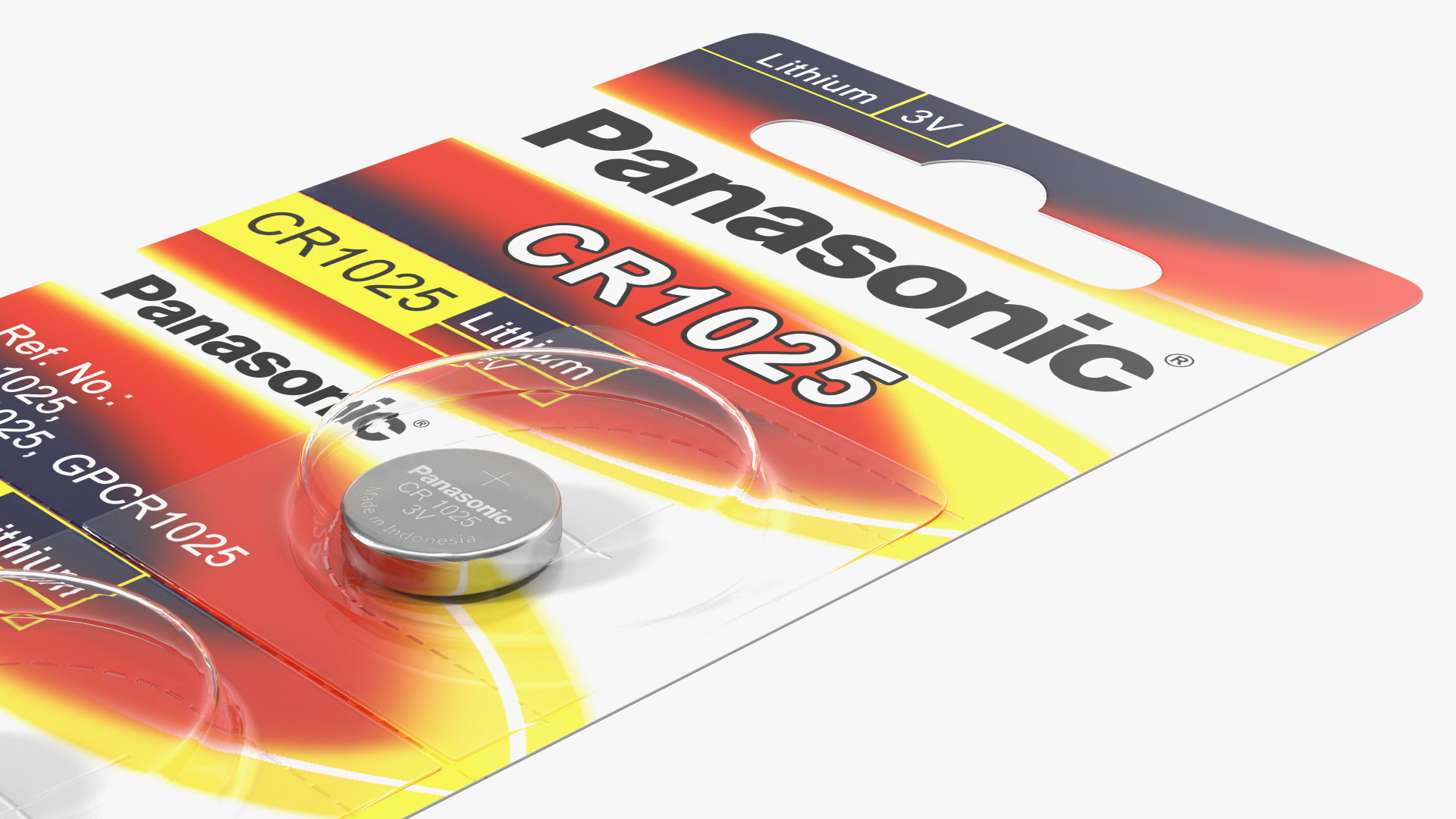 3D model Panasonic CR1025 Coin Battery Blister Package