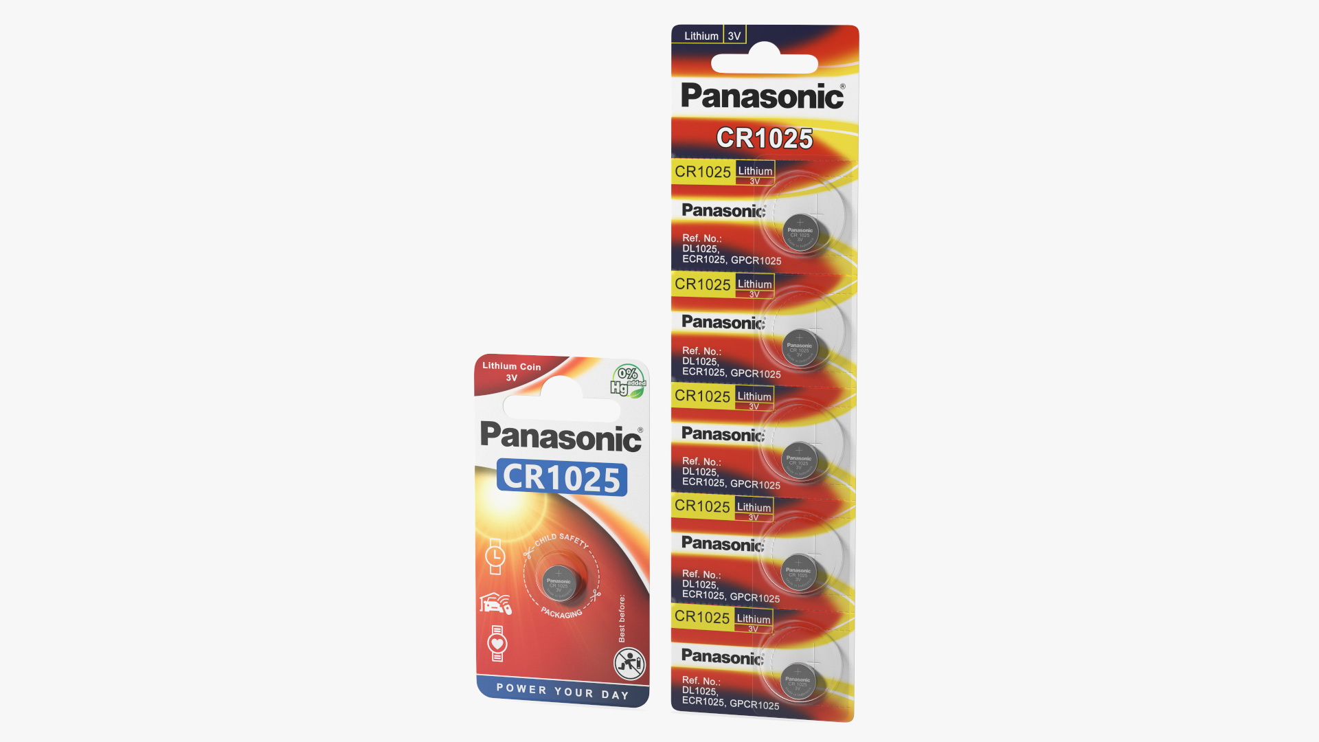 3D model Panasonic CR1025 Coin Battery Blister Package