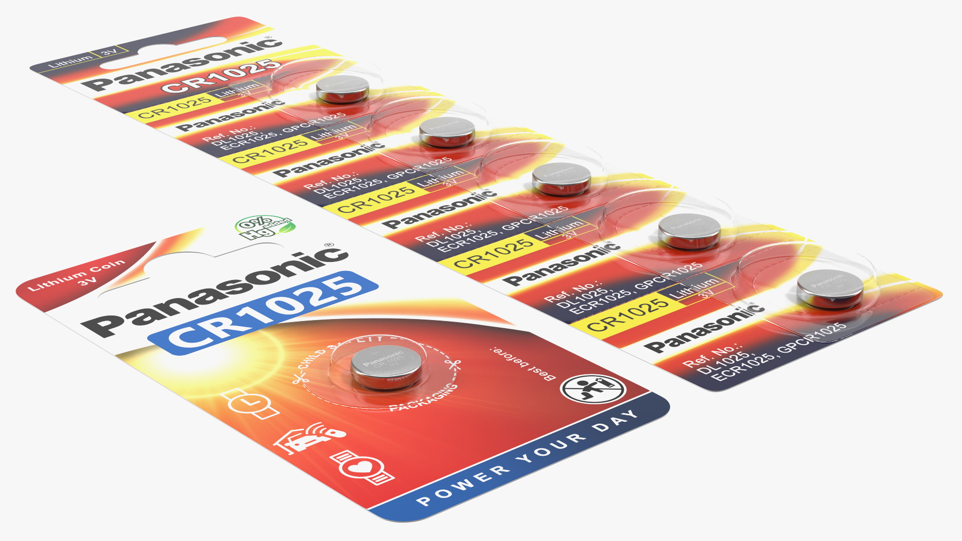 3D model Panasonic CR1025 Coin Battery Blister Package