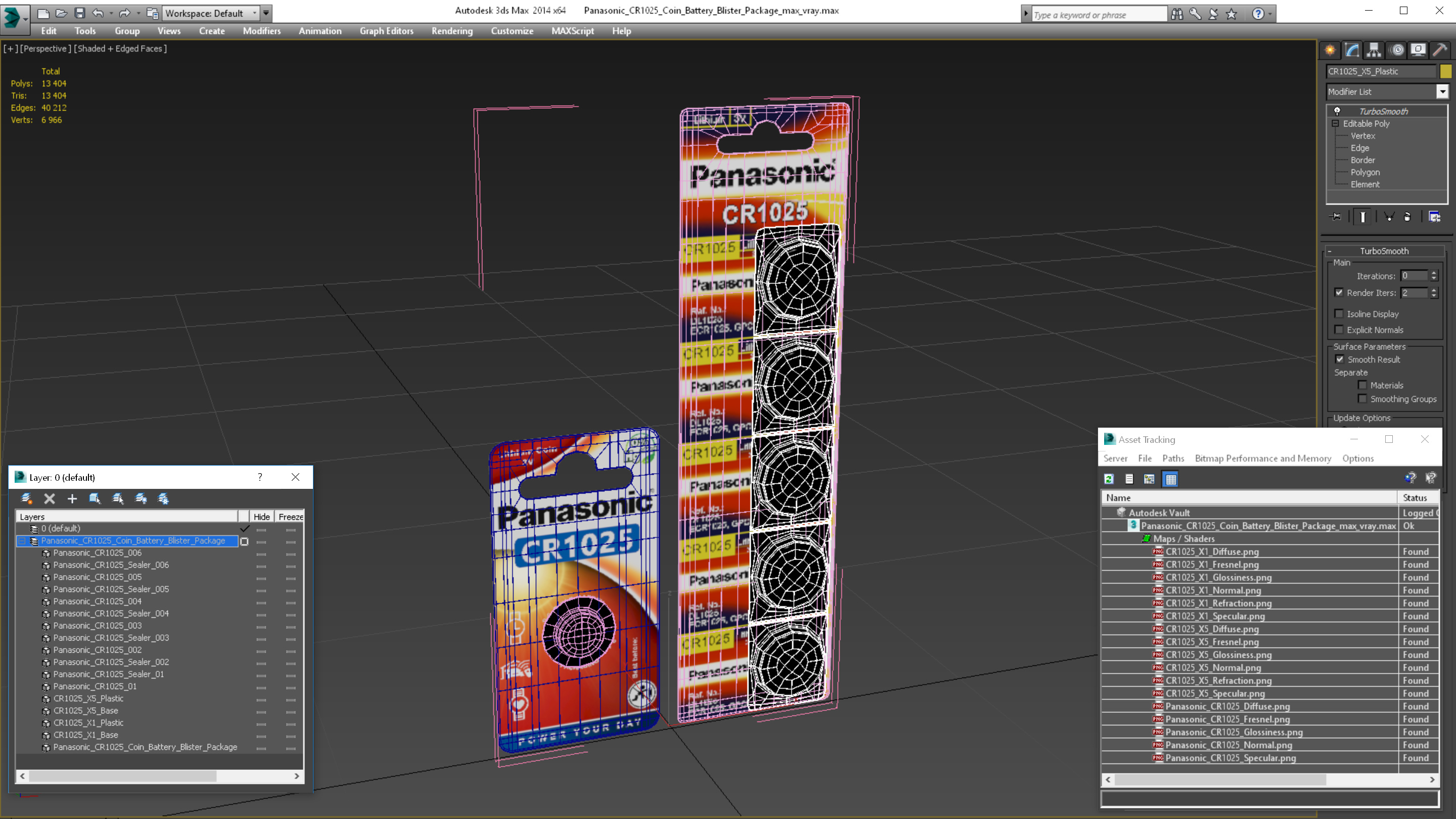 3D model Panasonic CR1025 Coin Battery Blister Package