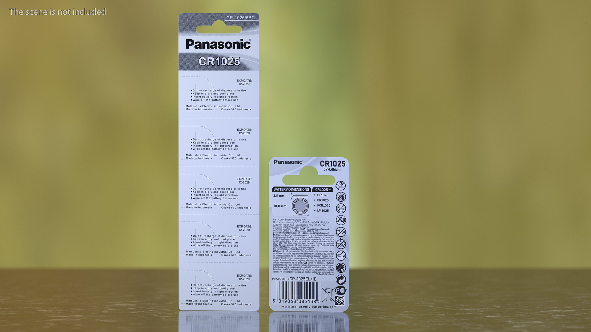 3D model Panasonic CR1025 Coin Battery Blister Package