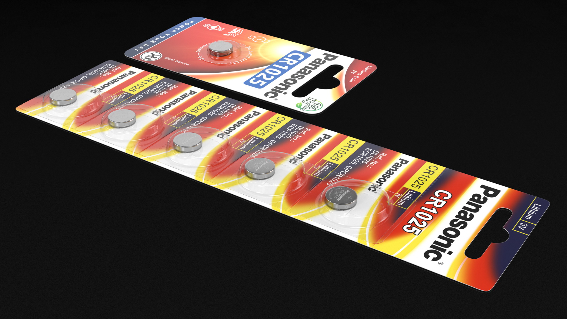 3D model Panasonic CR1025 Coin Battery Blister Package