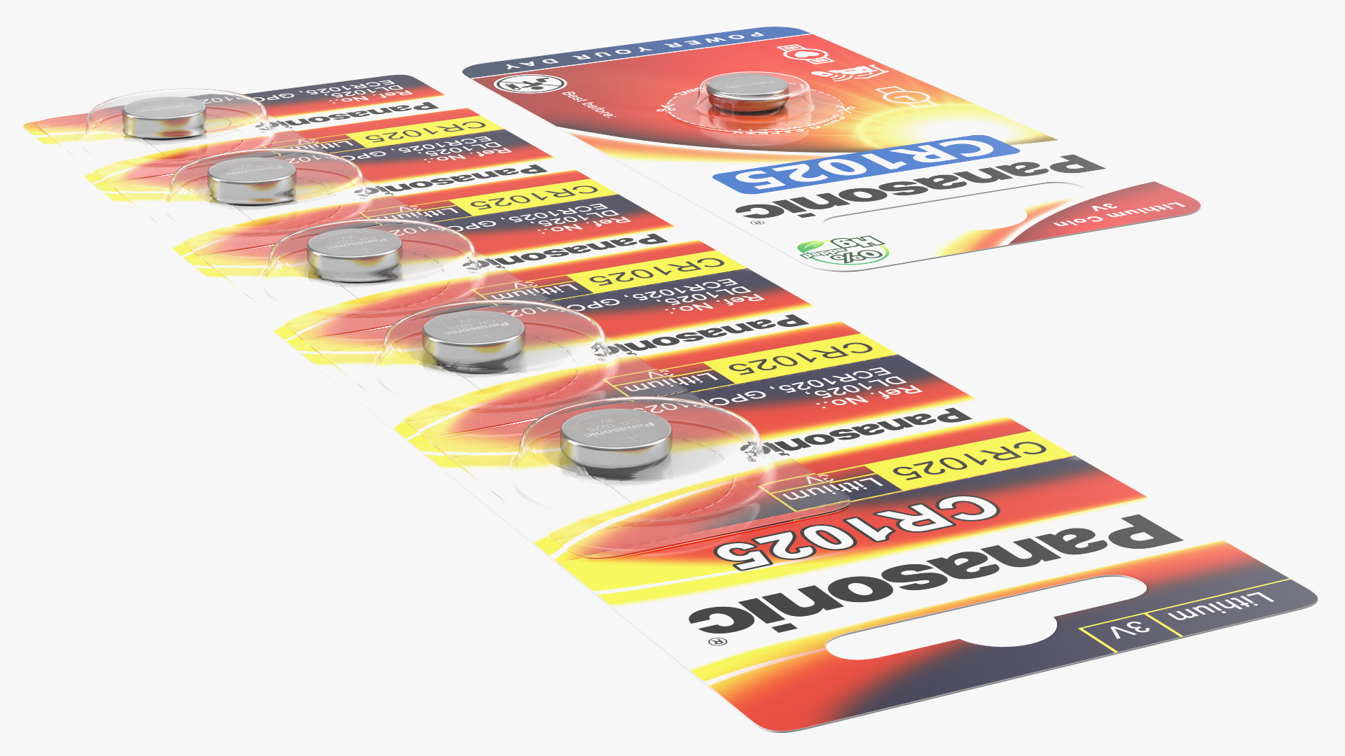 3D model Panasonic CR1025 Coin Battery Blister Package