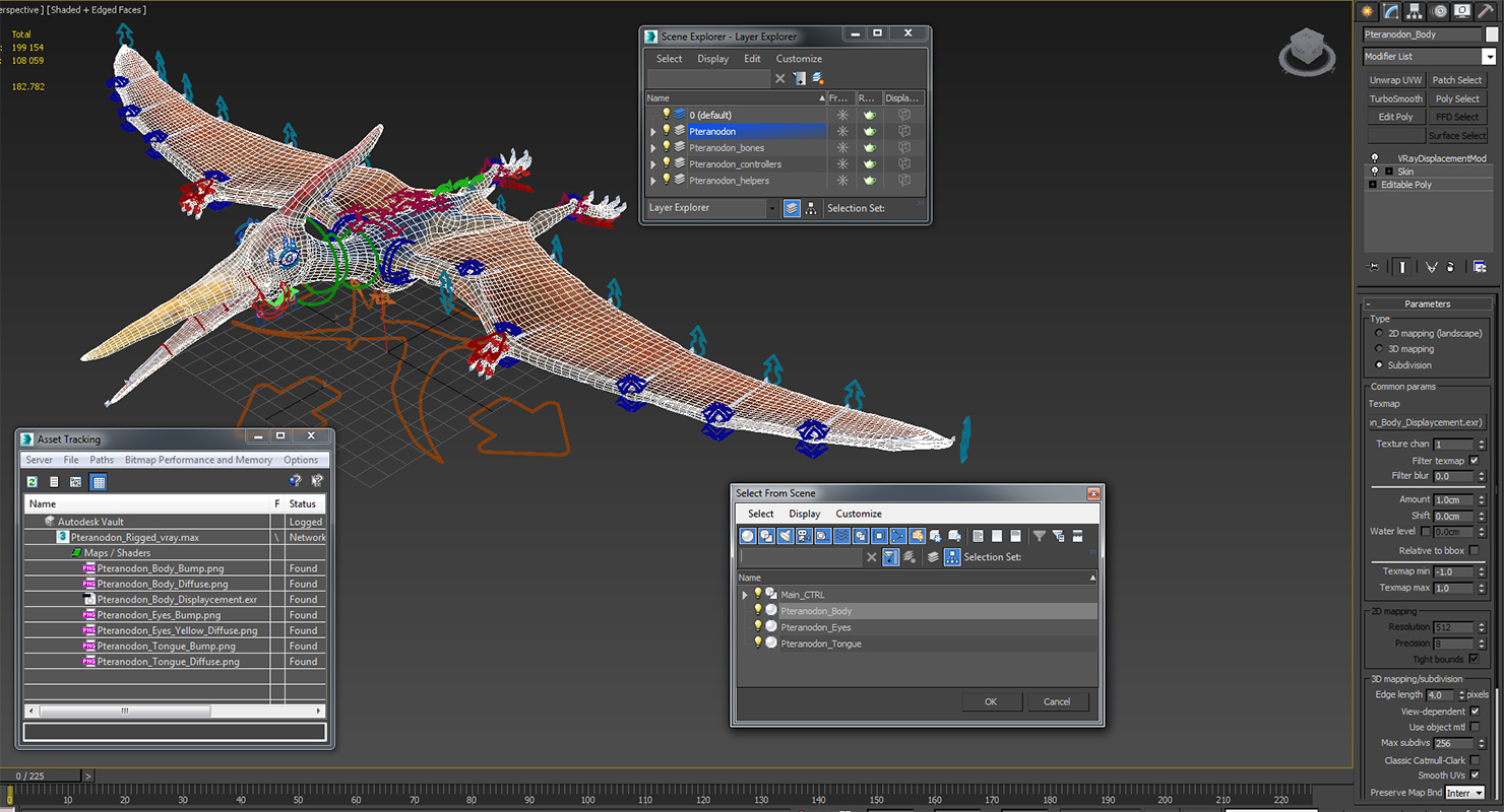 Pteranodon Rigged 3D
