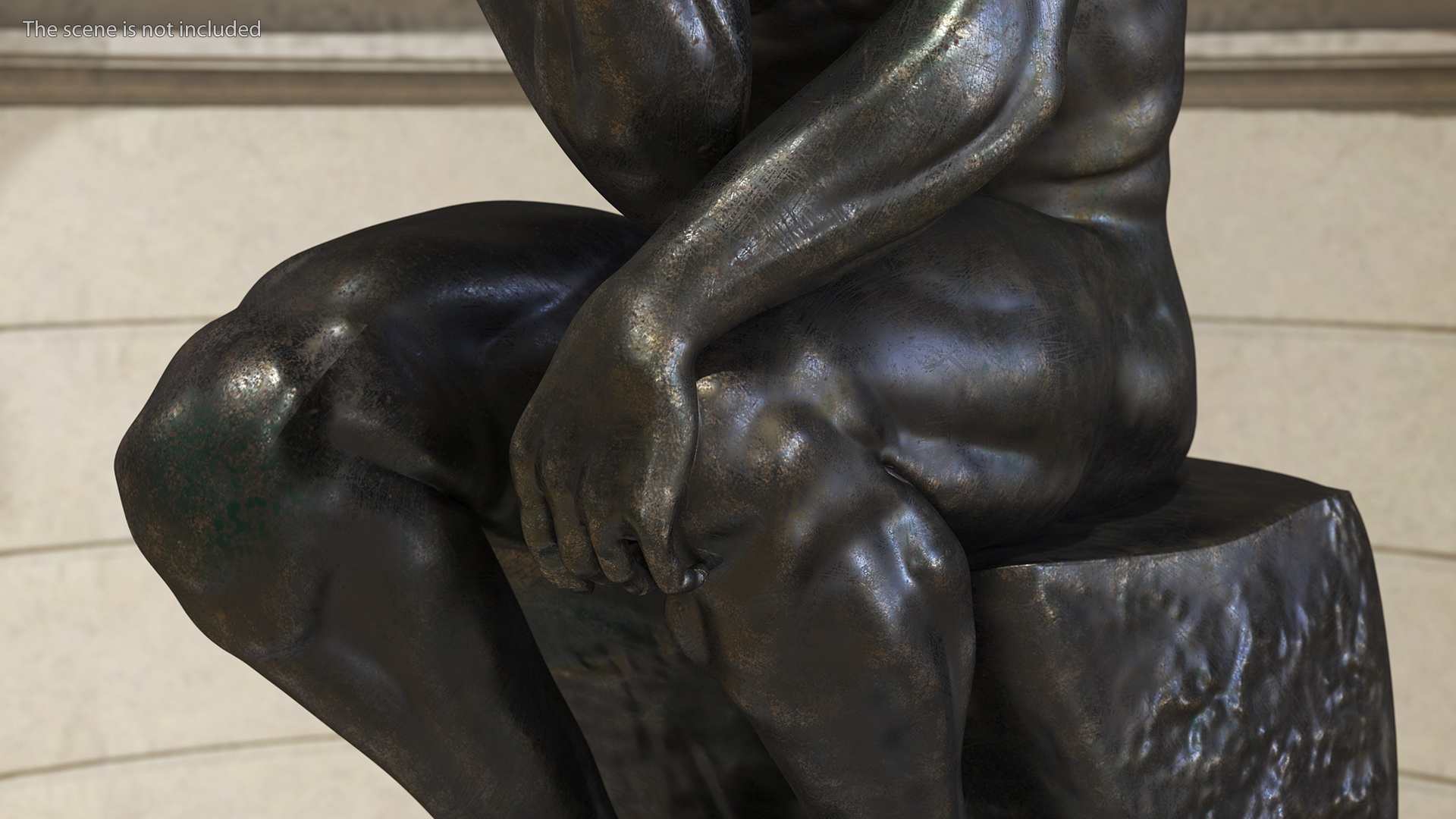 3D model The Thinker Statue Bronze