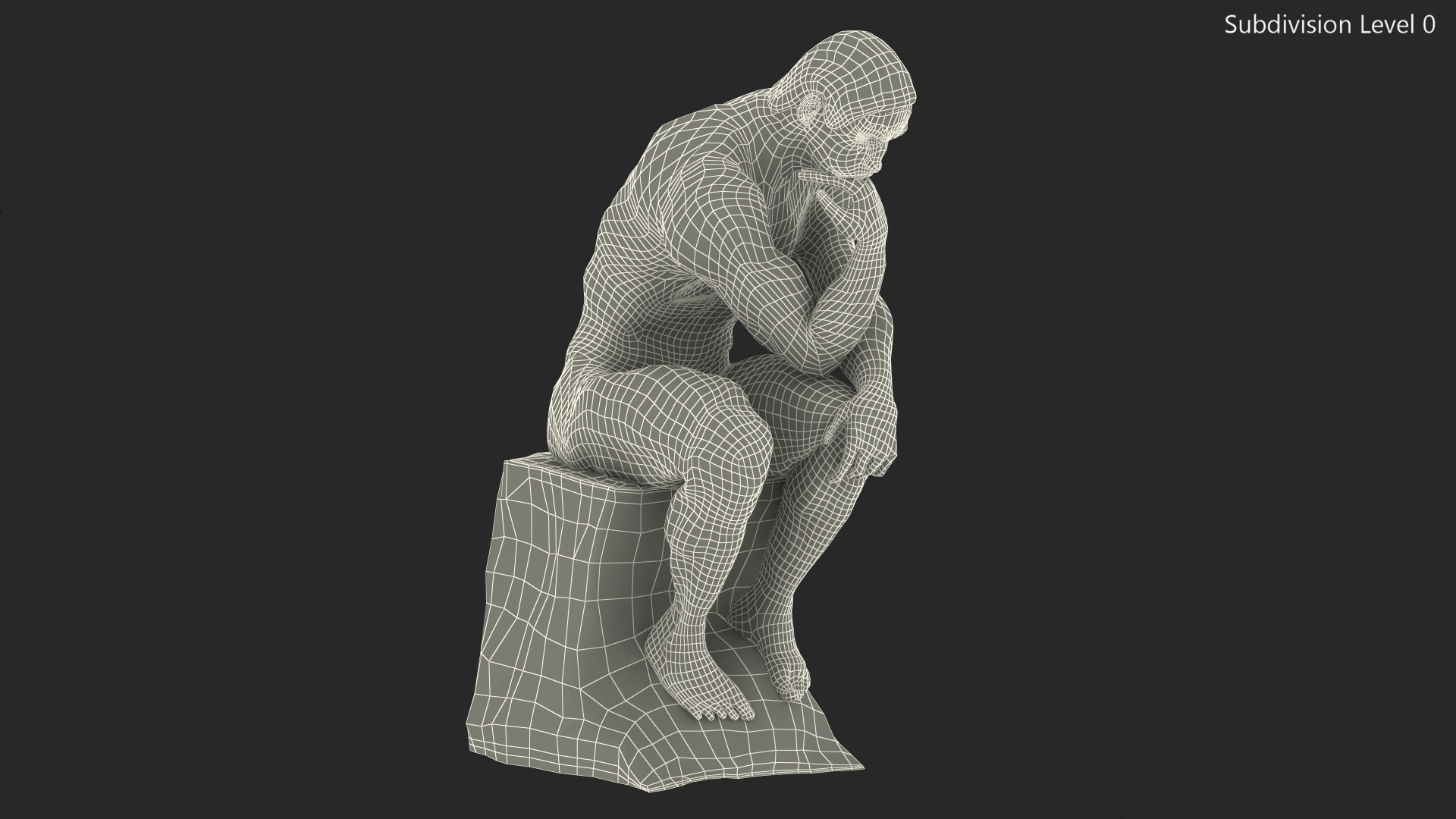 3D model The Thinker Statue Bronze