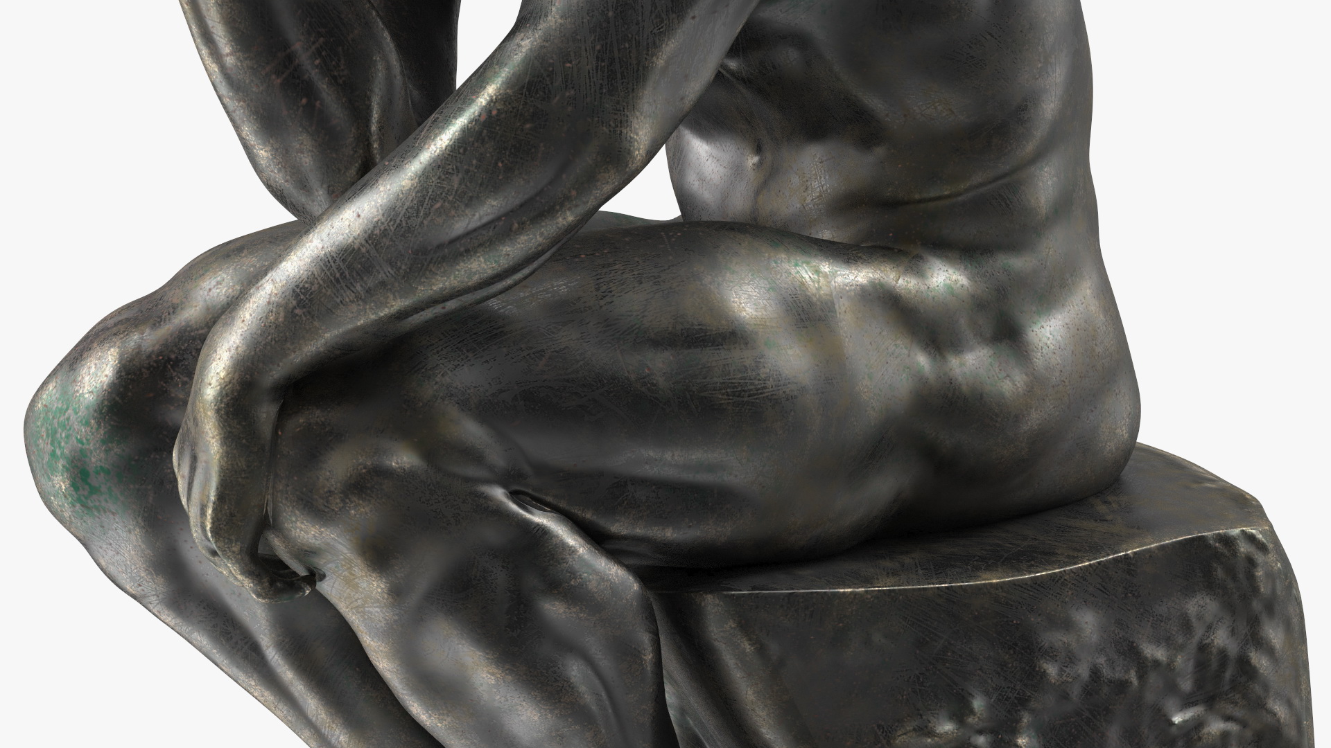 3D model The Thinker Statue Bronze