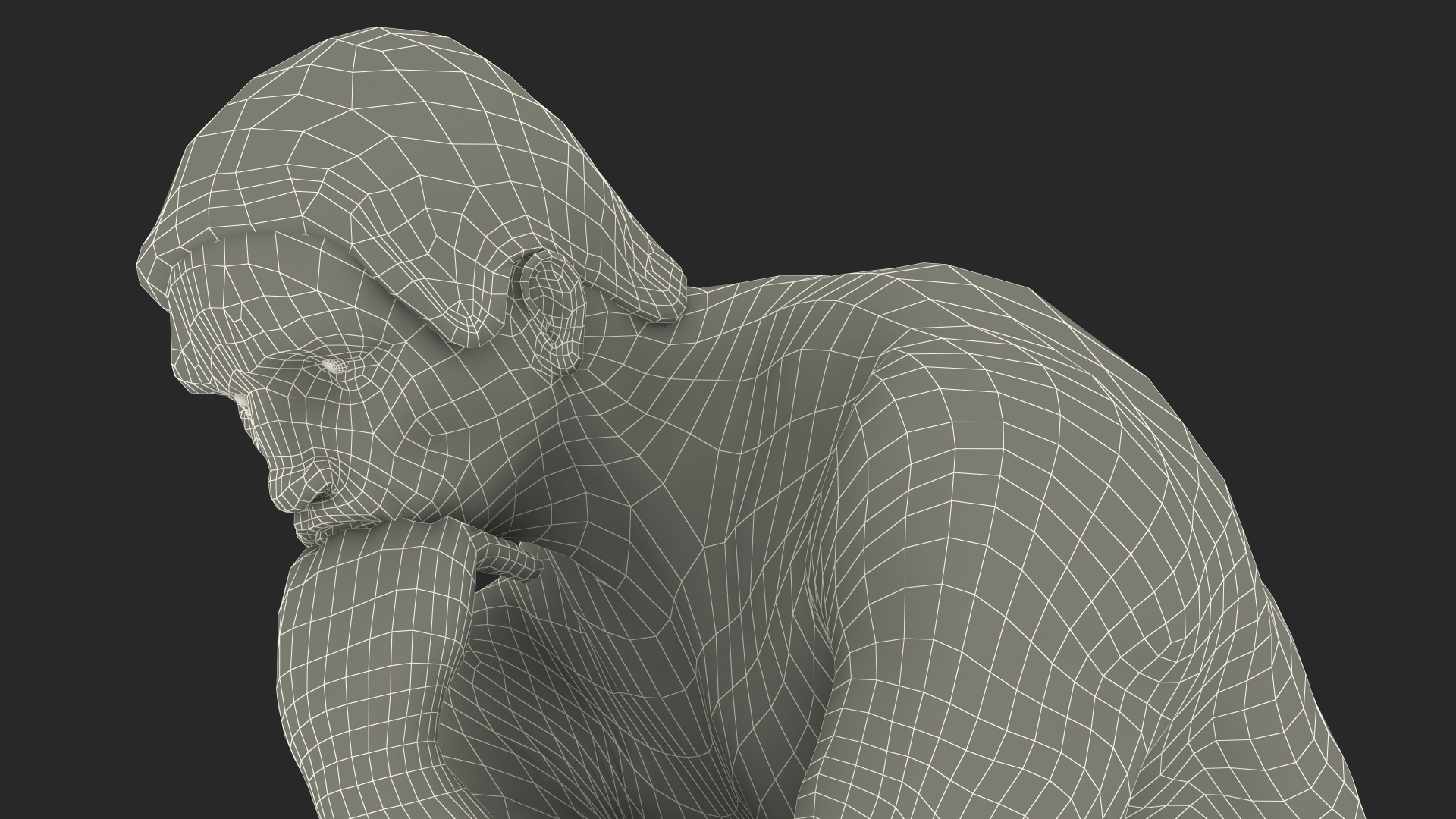 3D model The Thinker Statue Bronze