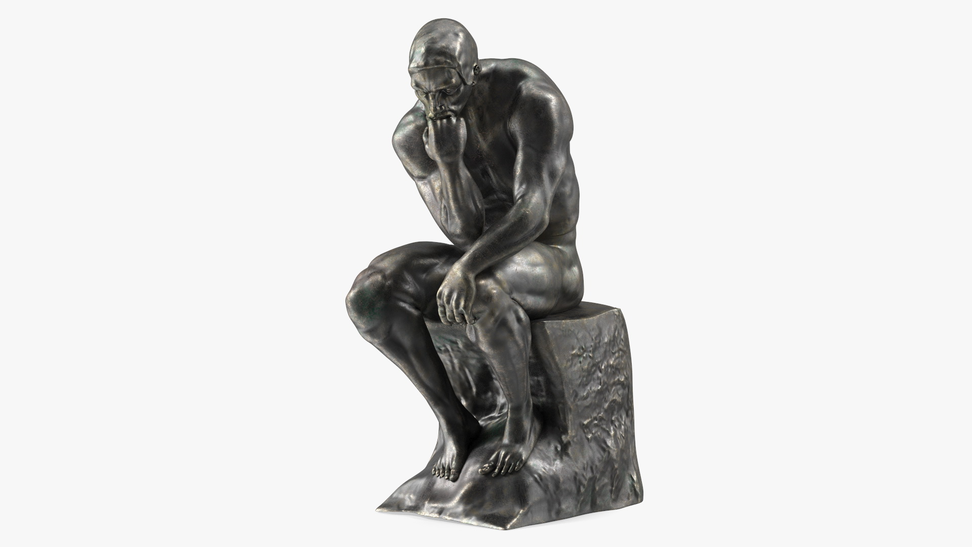 3D model The Thinker Statue Bronze