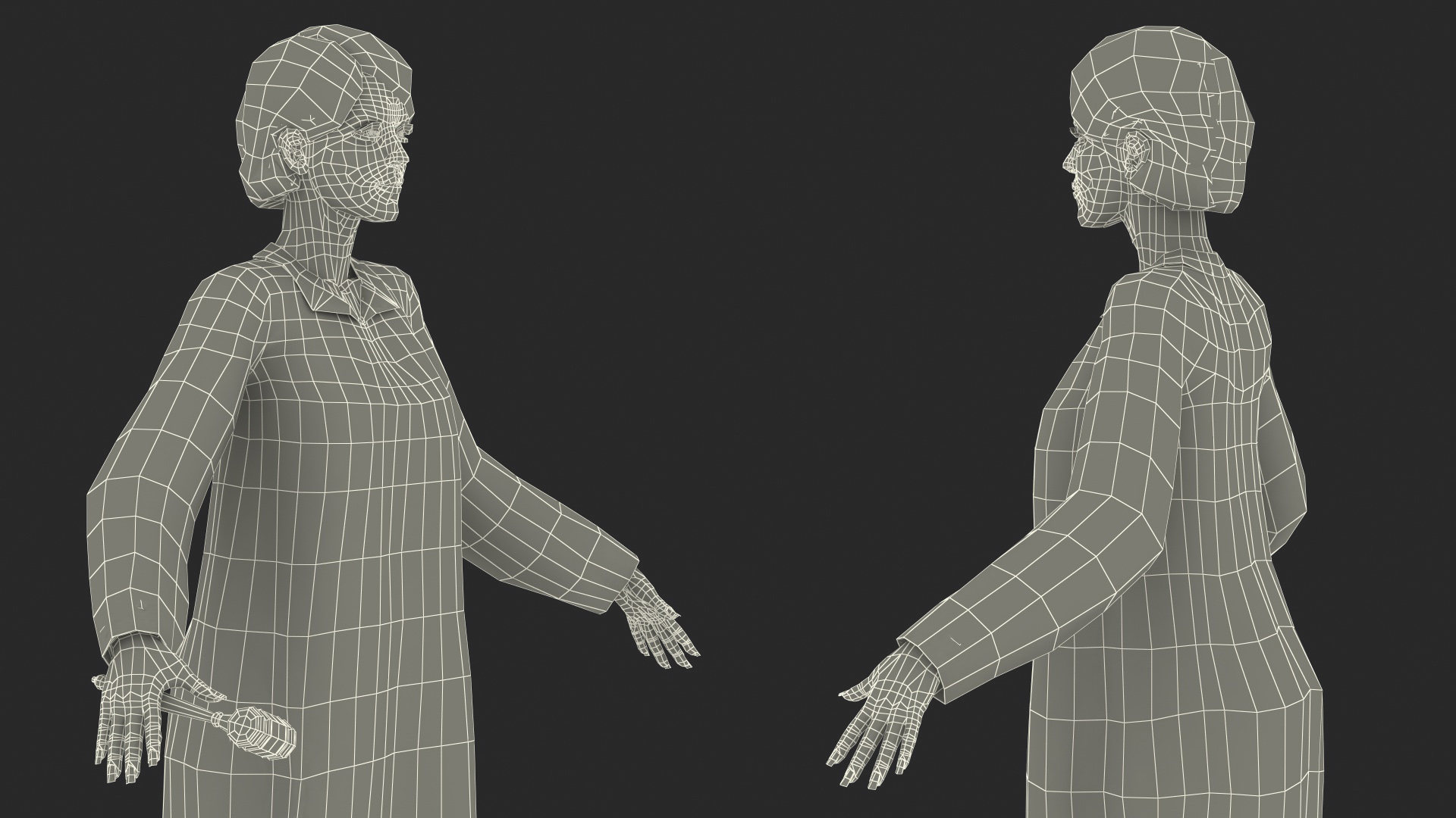 3D model Female Judge with Gavel T Pose