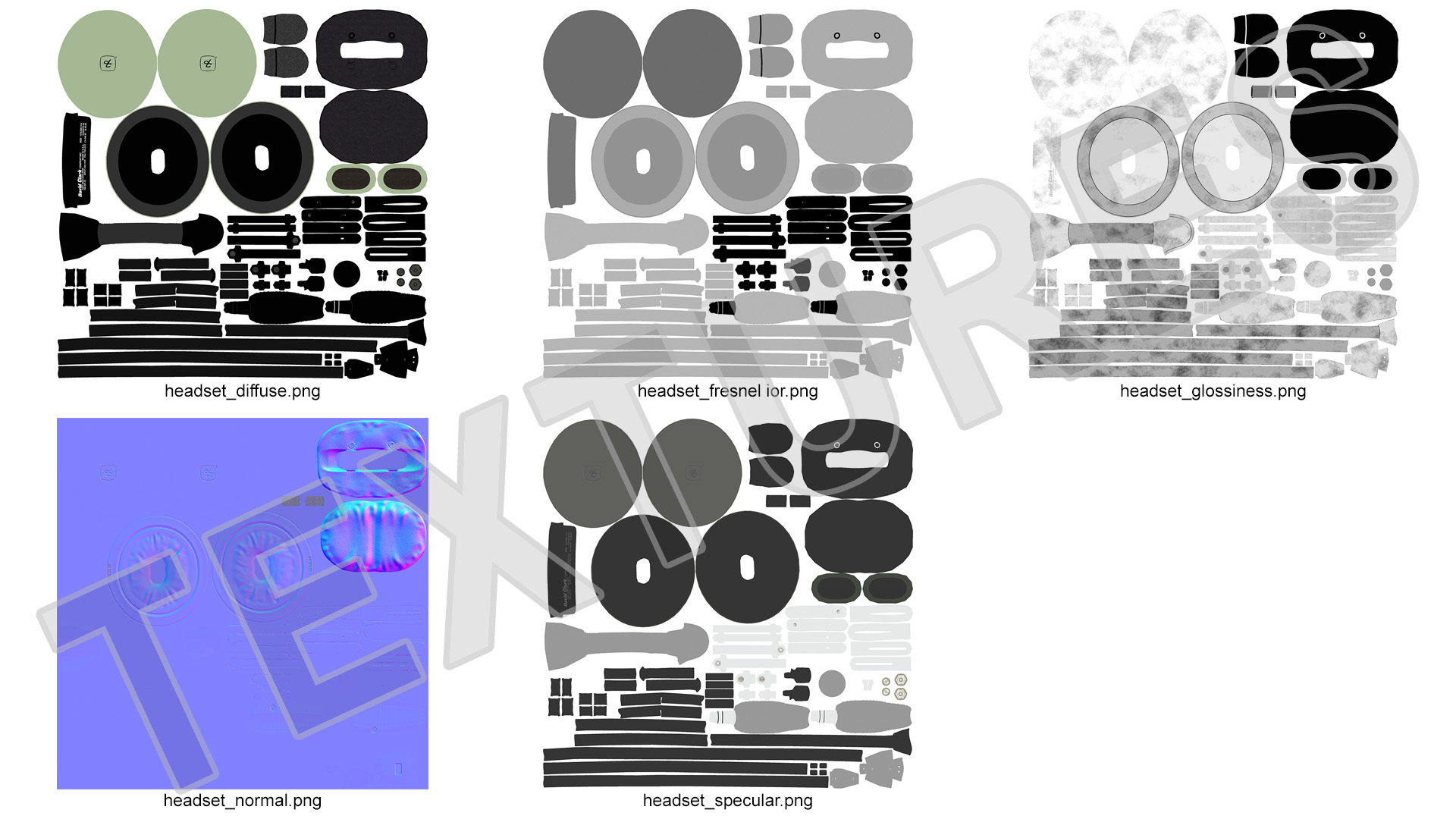 3D Aviation Headset David Clark Lies Pose model