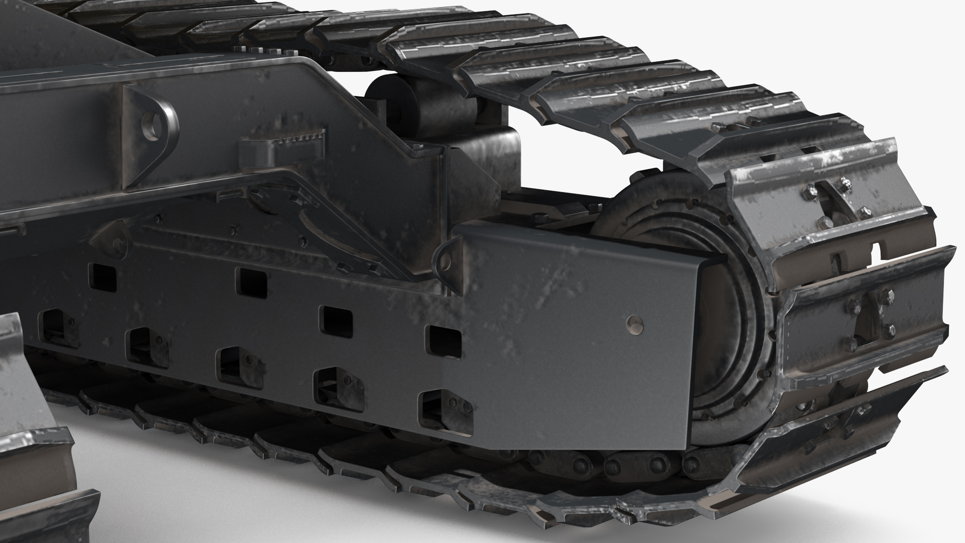 Tigercat 855D Tracked Harvester Dirty Rigged 3D model
