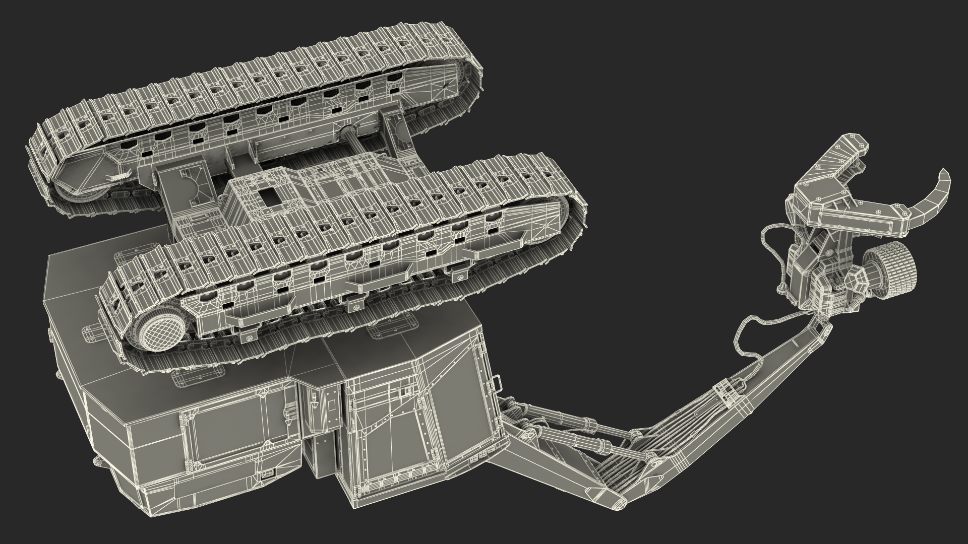 Tigercat 855D Tracked Harvester Dirty Rigged 3D model