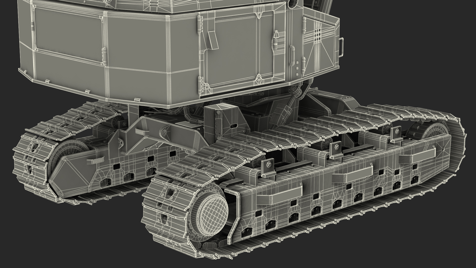 Tigercat 855D Tracked Harvester Dirty Rigged 3D model