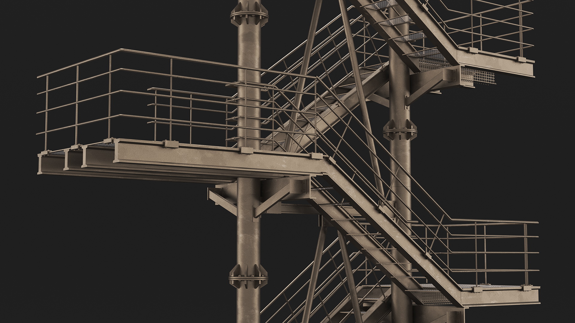 Modular Fire Escape 3D model