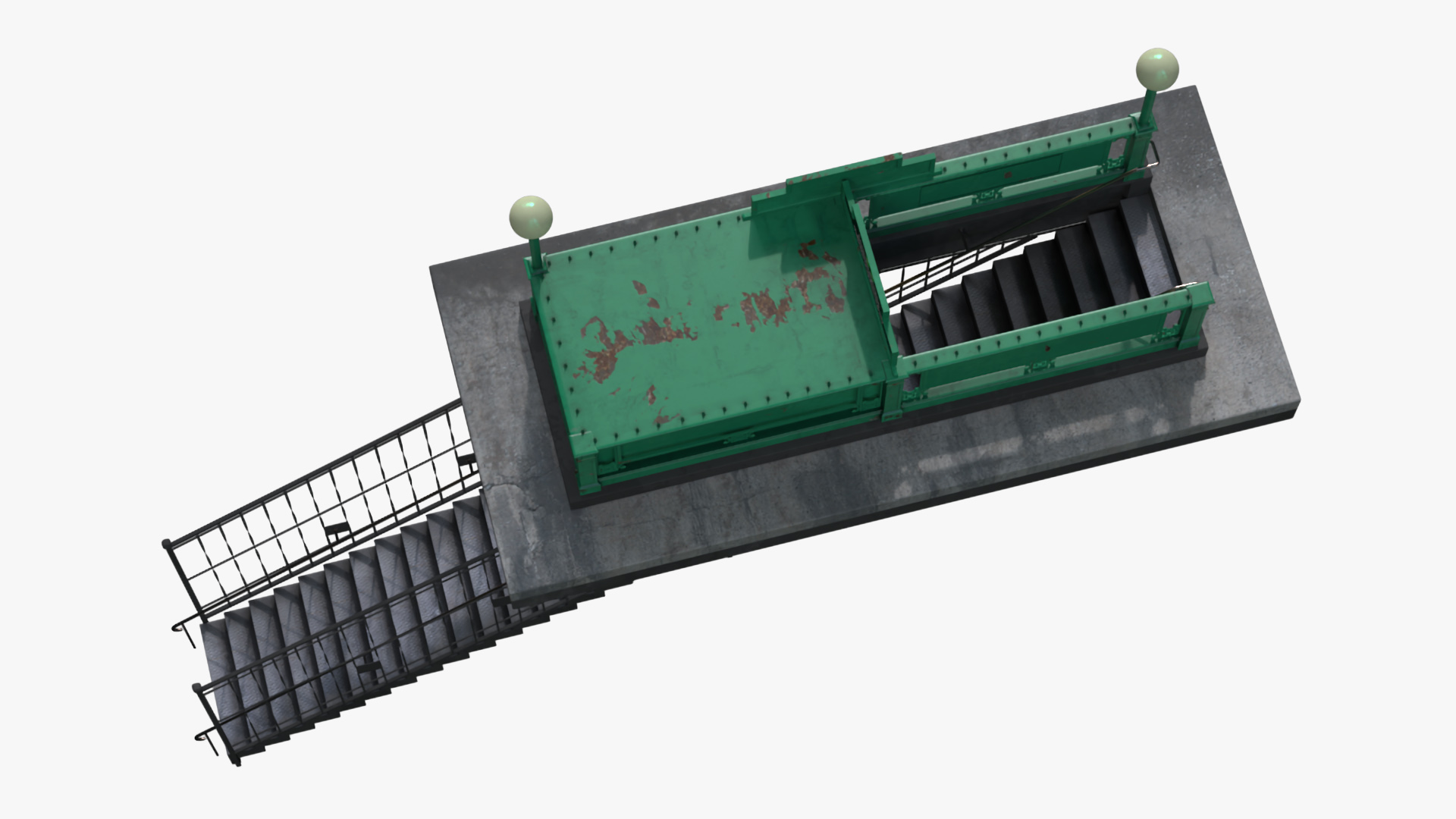 Wall Street Subway Station Entrance Rigged 3D