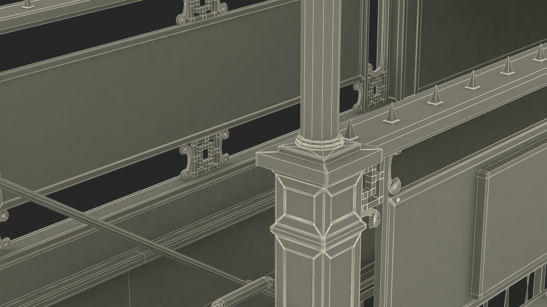 Wall Street Subway Station Entrance Rigged 3D