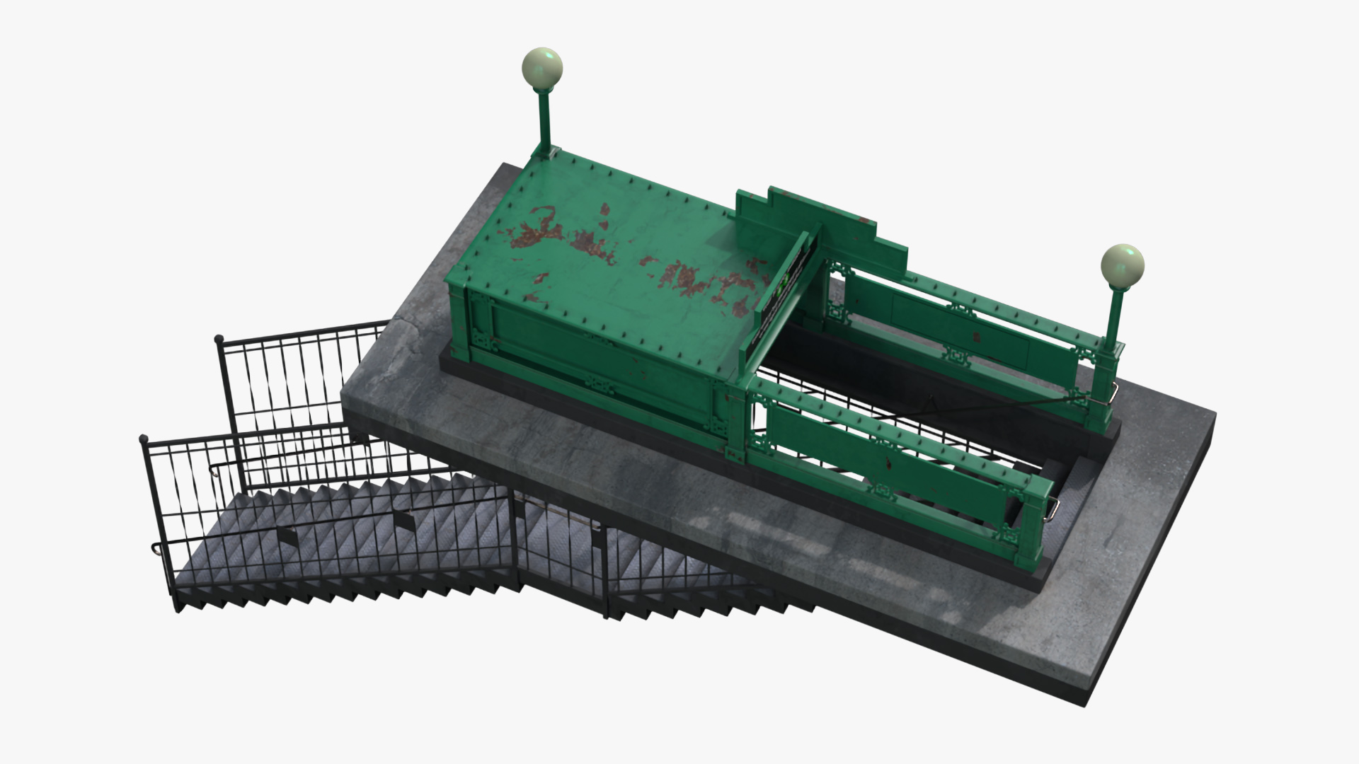 Wall Street Subway Station Entrance Rigged 3D