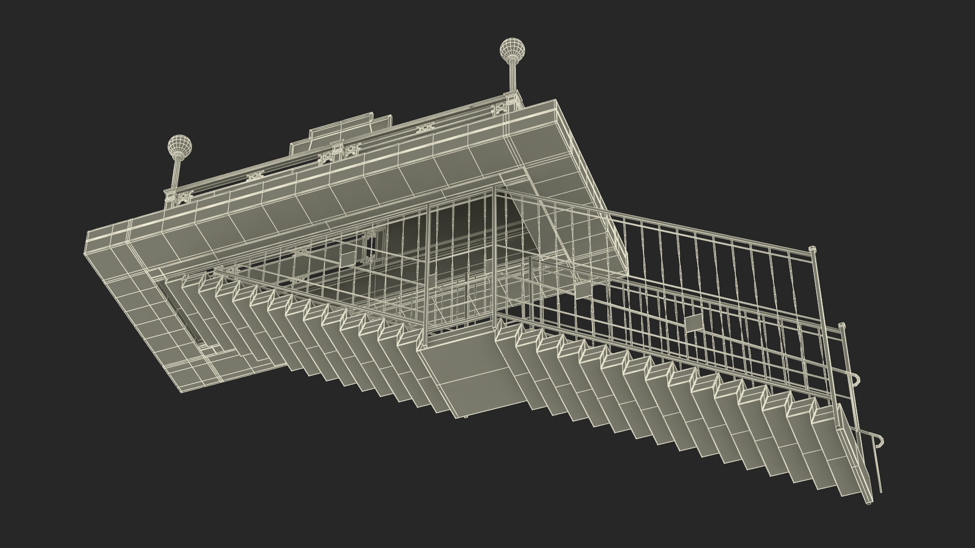 Wall Street Subway Station Entrance Rigged 3D