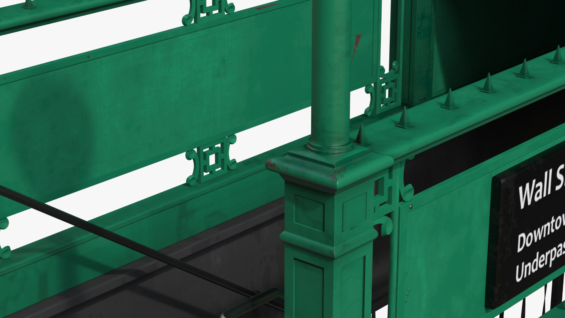 Wall Street Subway Station Entrance Rigged 3D
