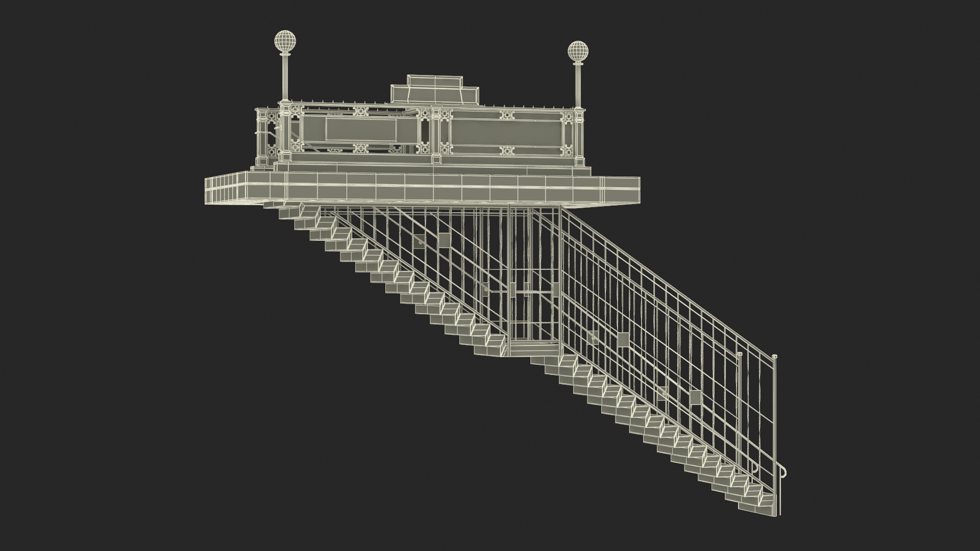 Wall Street Subway Station Entrance Rigged 3D
