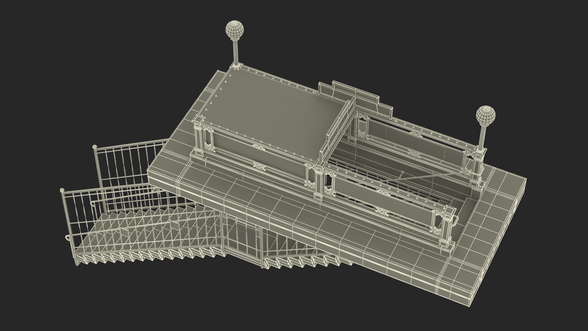 Wall Street Subway Station Entrance Rigged 3D