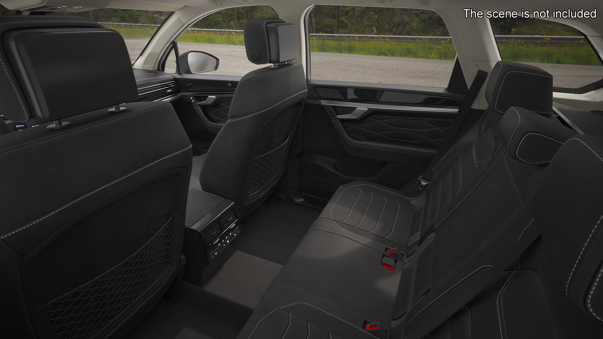 Hybrid Electric SUV Black Lights On Rigged 3D