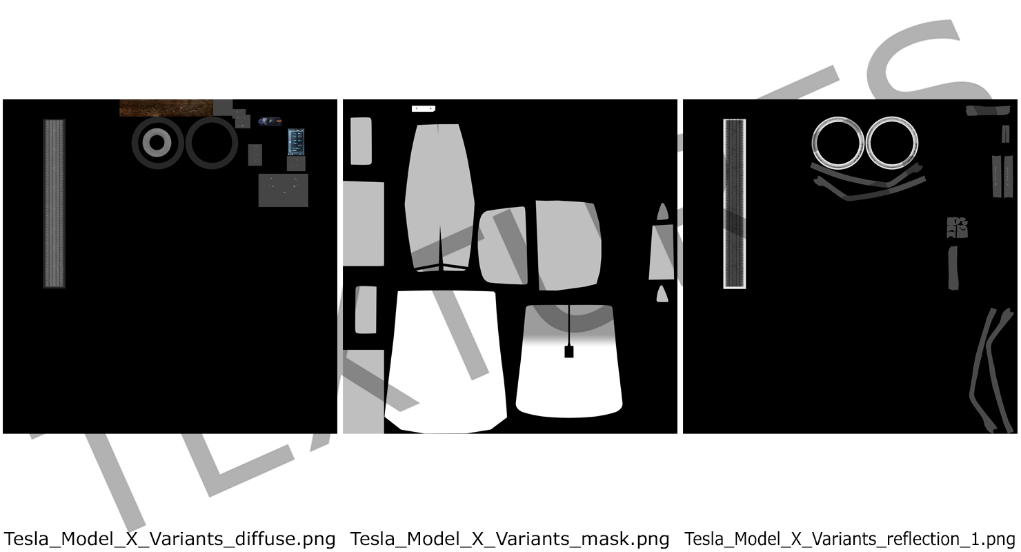 3D Tesla Model X P100D 2017 Rigged