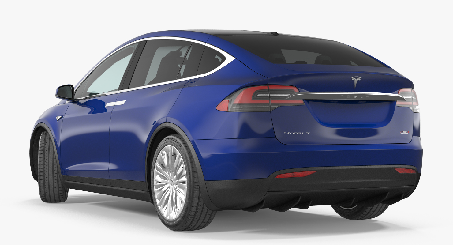 3D Tesla Model X P100D 2017 Rigged