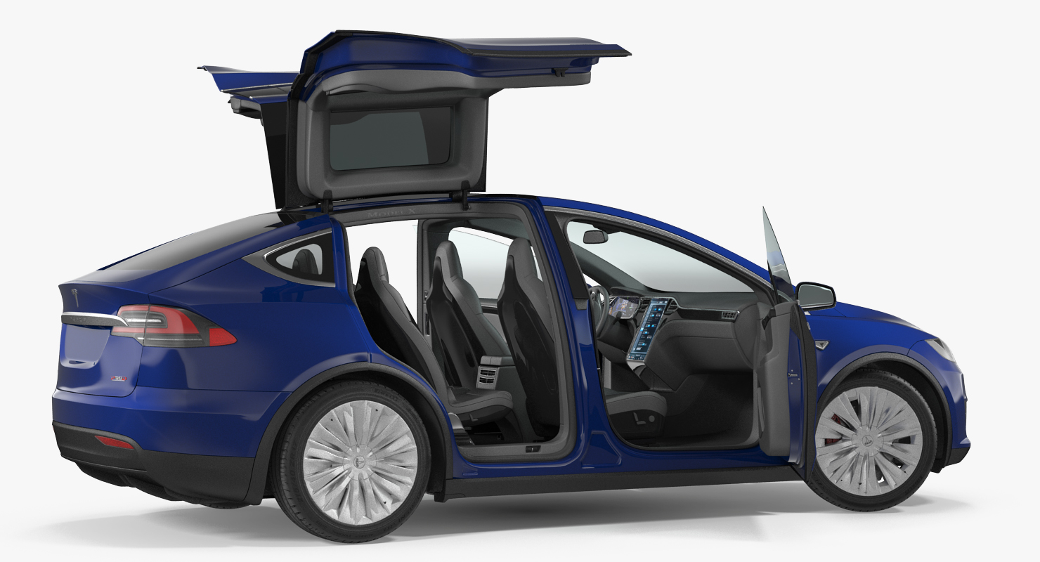 3D Tesla Model X P100D 2017 Rigged