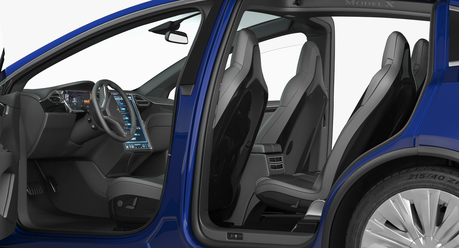 3D Tesla Model X P100D 2017 Rigged