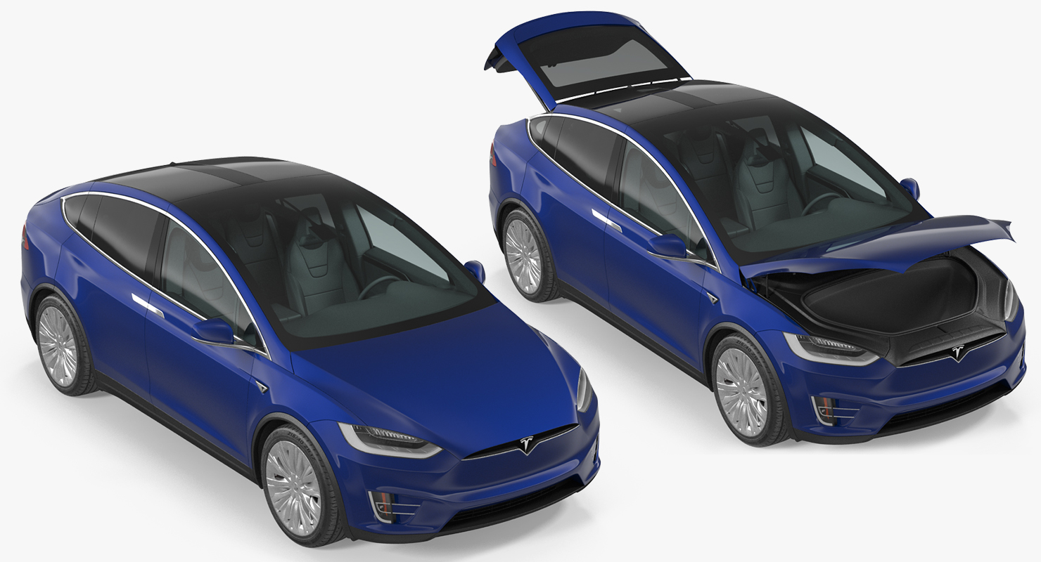 3D Tesla Model X P100D 2017 Rigged