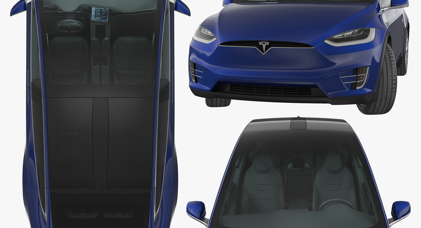 3D Tesla Model X P100D 2017 Rigged