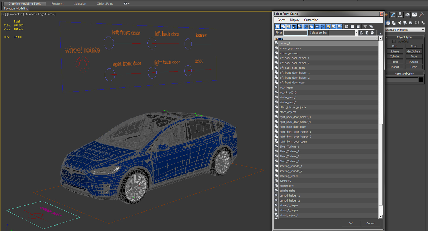 3D Tesla Model X P100D 2017 Rigged