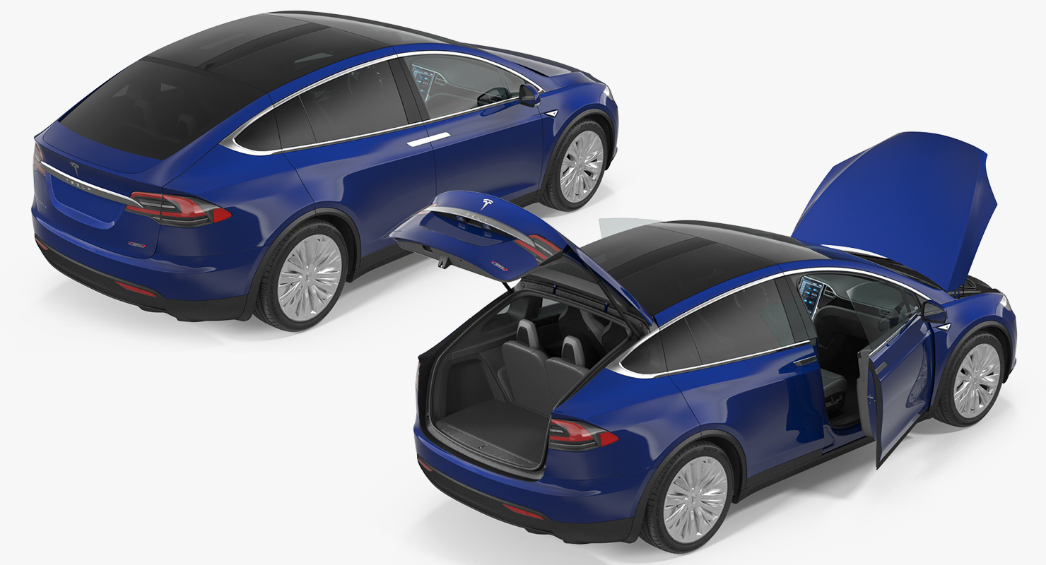 3D Tesla Model X P100D 2017 Rigged