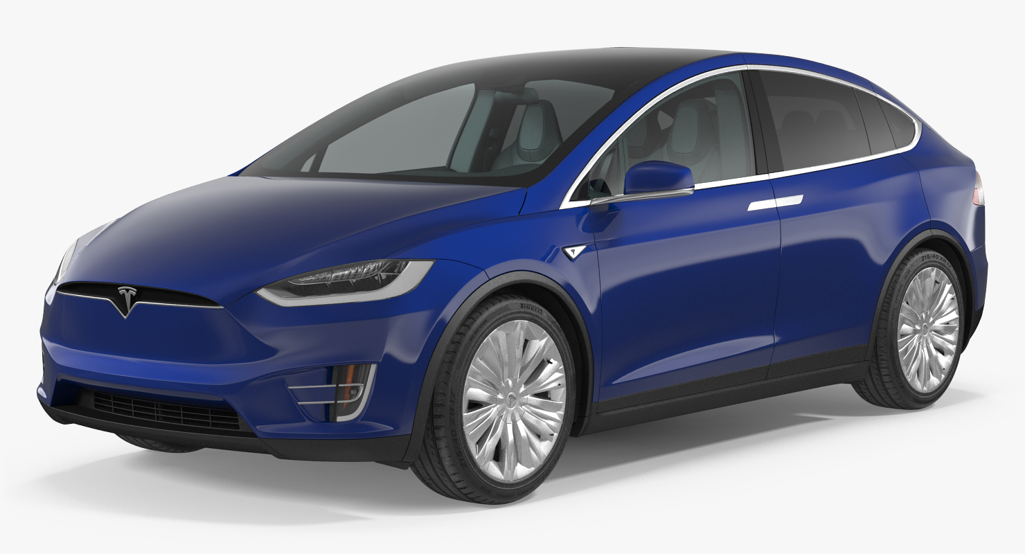 3D Tesla Model X P100D 2017 Rigged
