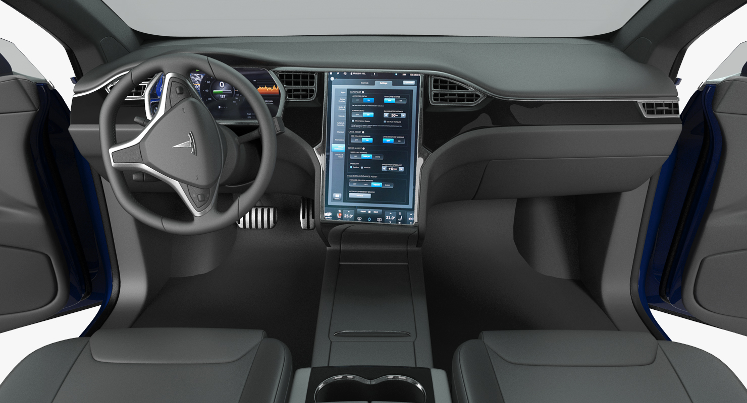 3D Tesla Model X P100D 2017 Rigged
