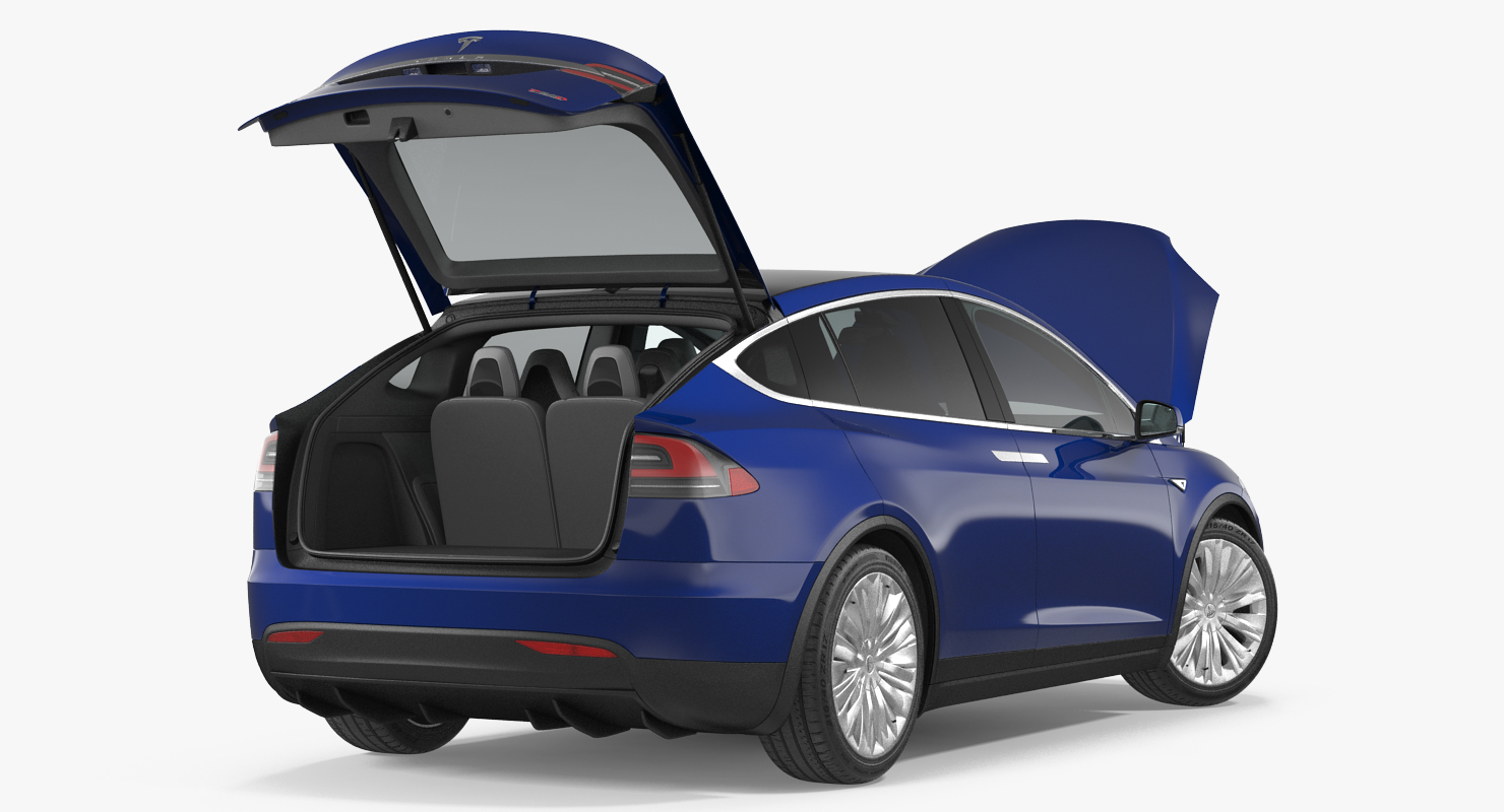 3D Tesla Model X P100D 2017 Rigged