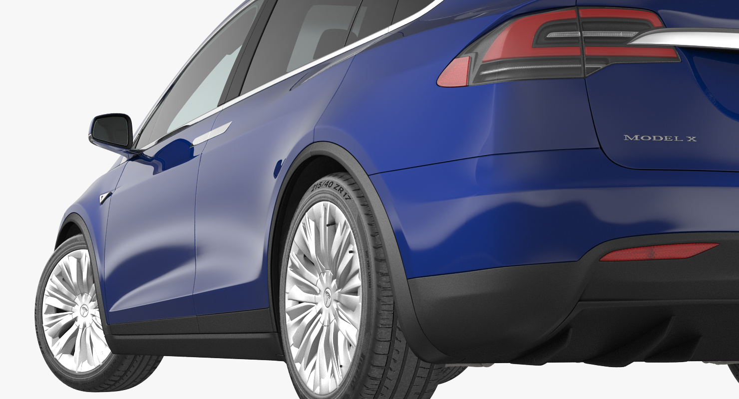 3D Tesla Model X P100D 2017 Rigged