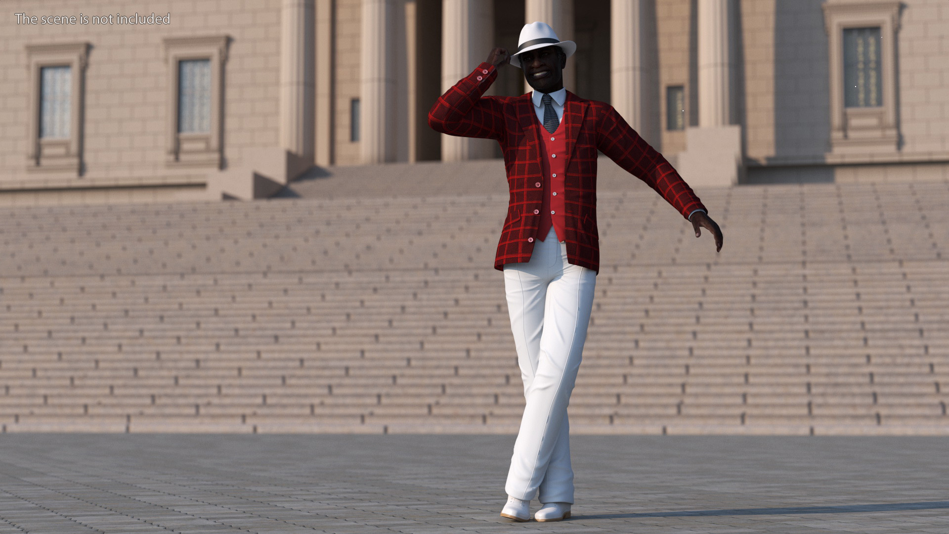 3D Afro American Elderly Man Formal Wear Rigged for Maya model