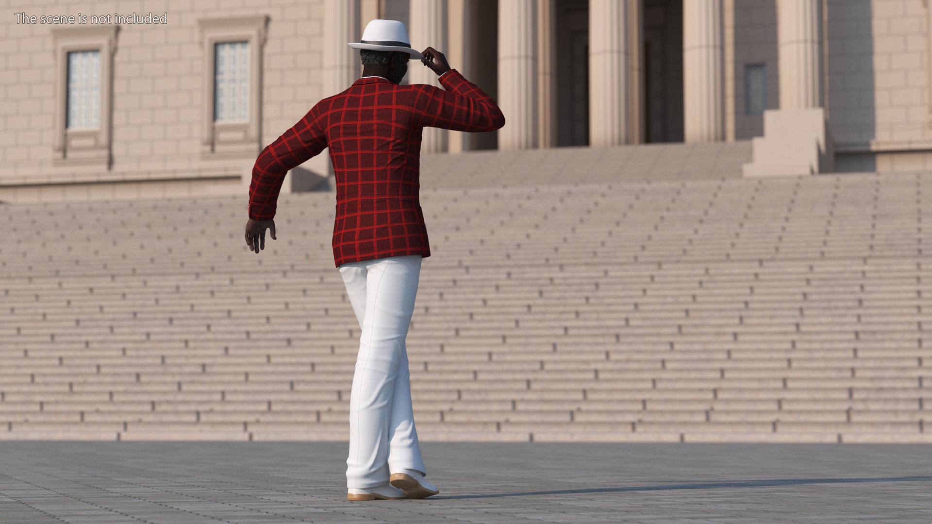3D Afro American Elderly Man Formal Wear Rigged for Maya model