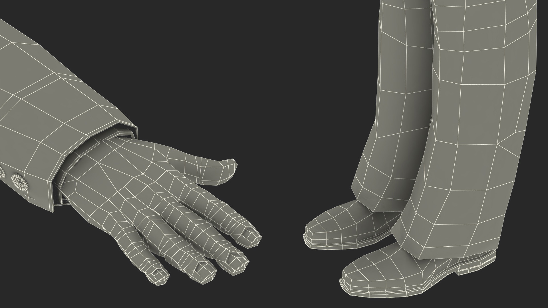 3D Afro American Elderly Man Formal Wear Rigged for Maya model